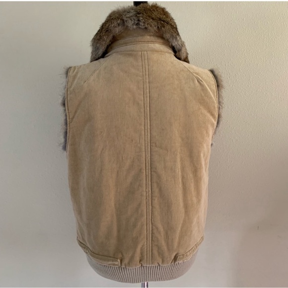 Theory Heaton Retro Corduroy Fur Vest Sz small Medium - Picture 2 of 4